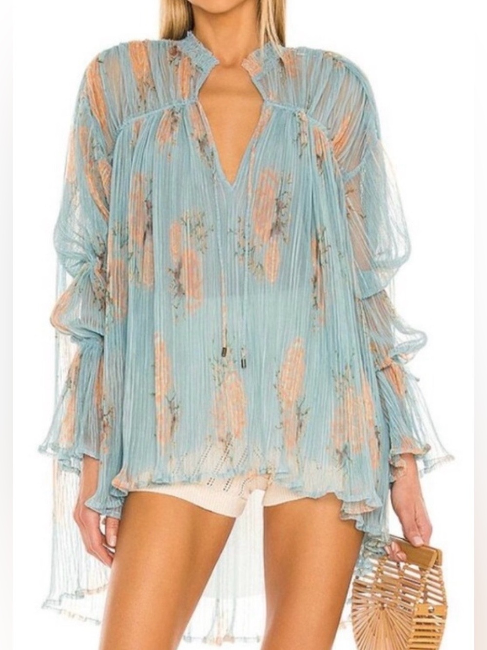 NEW Free People Dahlia Dark Combo
Tunic Bell Sleeve Oversized Flowy Size M